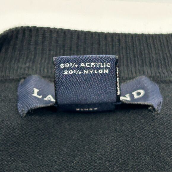 Pepsi Cola V-Neck Sweater Mens Small Black Soda Soft Drink Long Sleeve Lands End - Picture 5 of 7